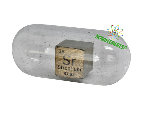 strontium density cube, strontium metal cube, strontium metal, nova elements strontium, strontium metal for element collection, strontium cubes, strontium metal