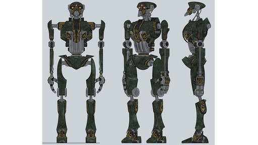 General Kalani ist der erste Super Taktikdroide in der Serie. Eine robustere Version des dünnen Taktikdroiden, der in Staffel 1 zuerst zu sehen war. Es werden mehrere Taktikdroiden-Designs in Staffel 5 erscheinen. Concept art von Randy Bantog.