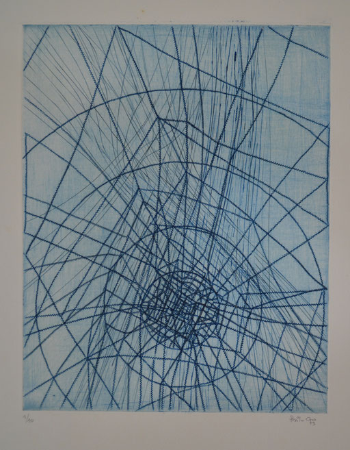 A travers l'univers gravure 56x38cm 1973