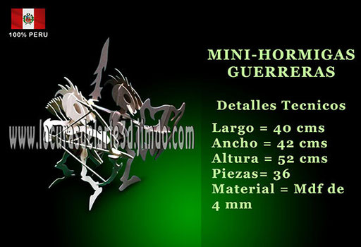 Mini Hormigas Guerreras - Costo: s/45