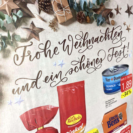 Advents-/Weihnachtsprospektwerbung Spar Österreich, via Werbeagentur Wirz, Wien (handgeletterte Schriftzüge)