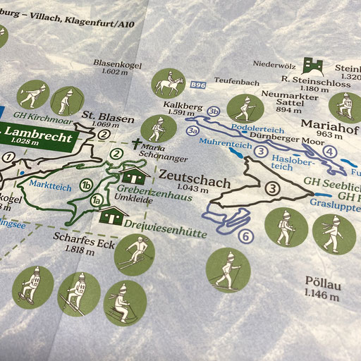 Icons-Entwicklung und Illustration "Wintersportaktivitäten" für den Naturpark Zirbitzkogel-Grebenzen 