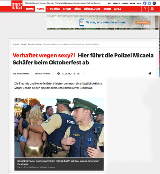 Micaela Schäfer,Kölner Express, 23.09.2016