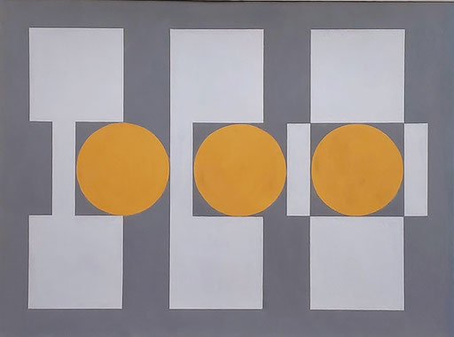 Ellen Roß, squares + circles 1-8-21, Vinyl auf Karton 300gr, 30 x 40 cm