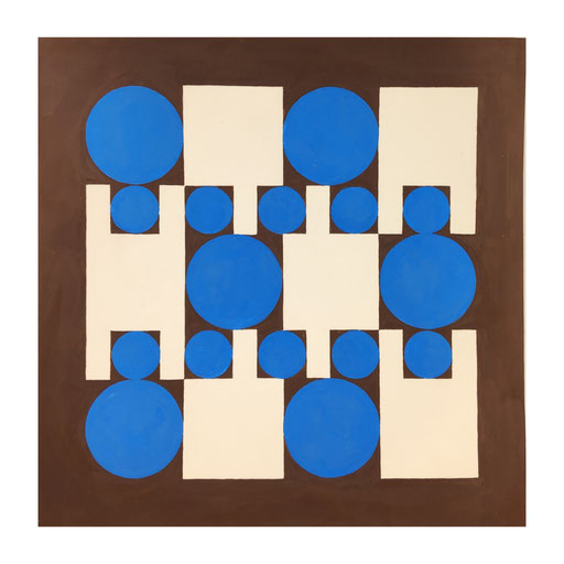 Ellen Roß, squares+circles 15-9-19, Vinyl auf Bütten, 20 x 20 cm
