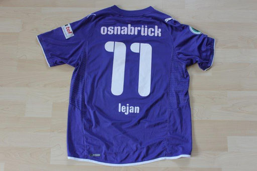 VfL Osnabrück 2009/10 Heim DFB-Pokal (31.07.2009, Hansa Rostock) Nr.11 Lejan  (Matchworn)