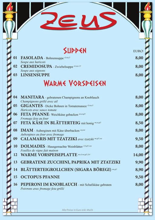 Suppen und warme Vorspeisen