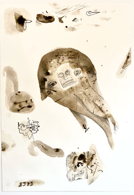To Go, 2023, Wasserfarbe und Bleistift auf Papier, 29 x 20 cm