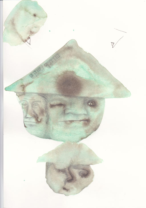 Silent Partner, 2024, Wasserfarbe und Bleistift auf Papier, 29 x 20 cm
