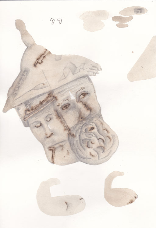 Knowing, 2024, Wasserfarbe und Bleistift auf Papier, 29 x 20 cm