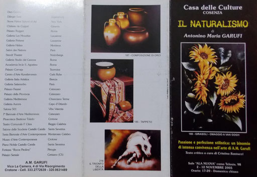 Brochures Mostre ed Eventi  del Maestro Antonino Maria Garufi
