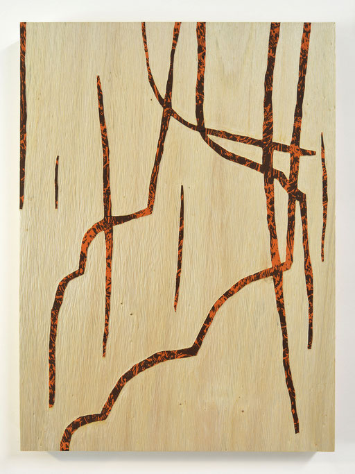 BALISE _ Sérigraphie et gravure sur bois (peuplier) _ 36x42cm