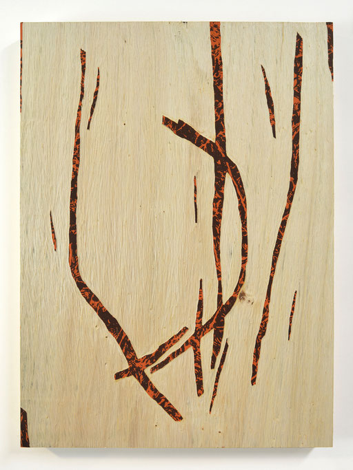BALISE _ Sérigraphie et gravure sur bois (peuplier) _ 36x42cm