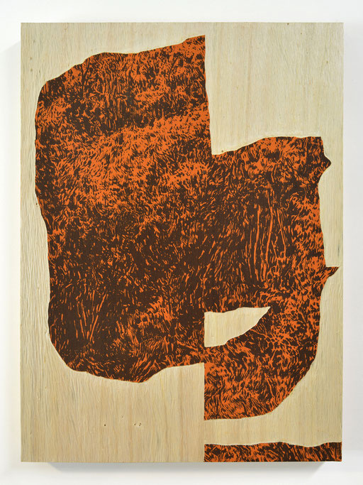 BALISE _ Sérigraphie et gravure sur bois (peuplier) _ 36x42cm