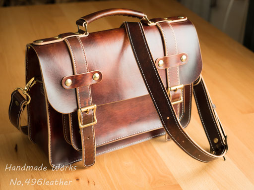 サッチェルバック - No,496 leather サッチェルバック - No,496 leather