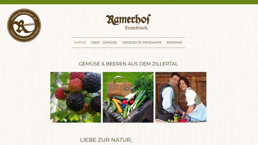 Design Startseite Ramerhof Demeter- und Vielfaltshof