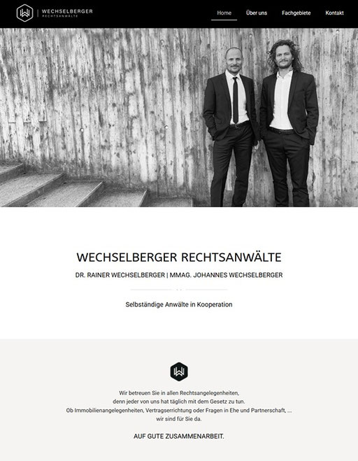 Design Startseite Anwalt Zillertal Brüder Wechselberger
