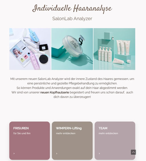 Design Startseite Friseurin Ingrid Pertl