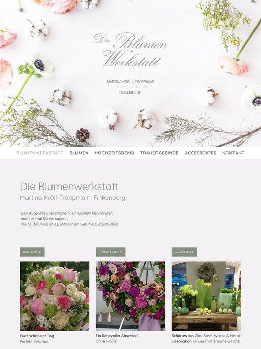 Design Startseite Die Blumenwerkstatt