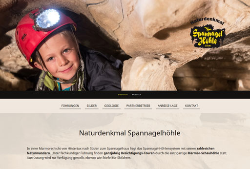 Design Startseite Spannagelhöhle