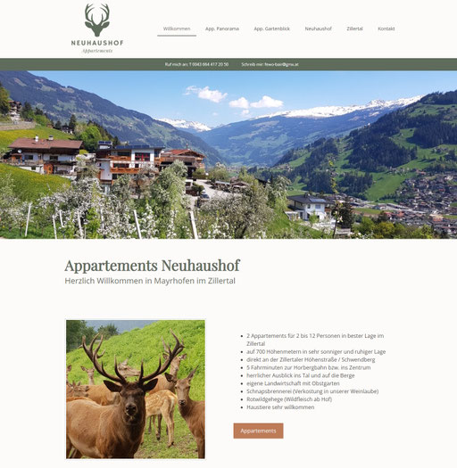 Design Startseite Neuhaushof Schwendberg - Appartements