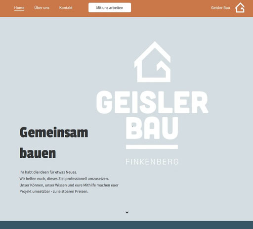 Design Startseite Geislerbau