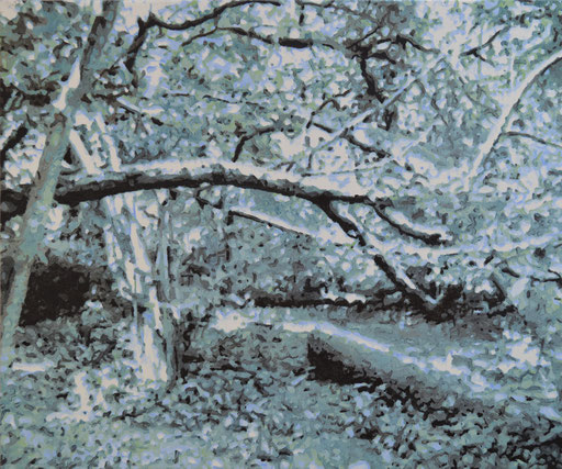 Bord de l'orbize 6, 2025, huile sur toile, 85 cm x 102 cm