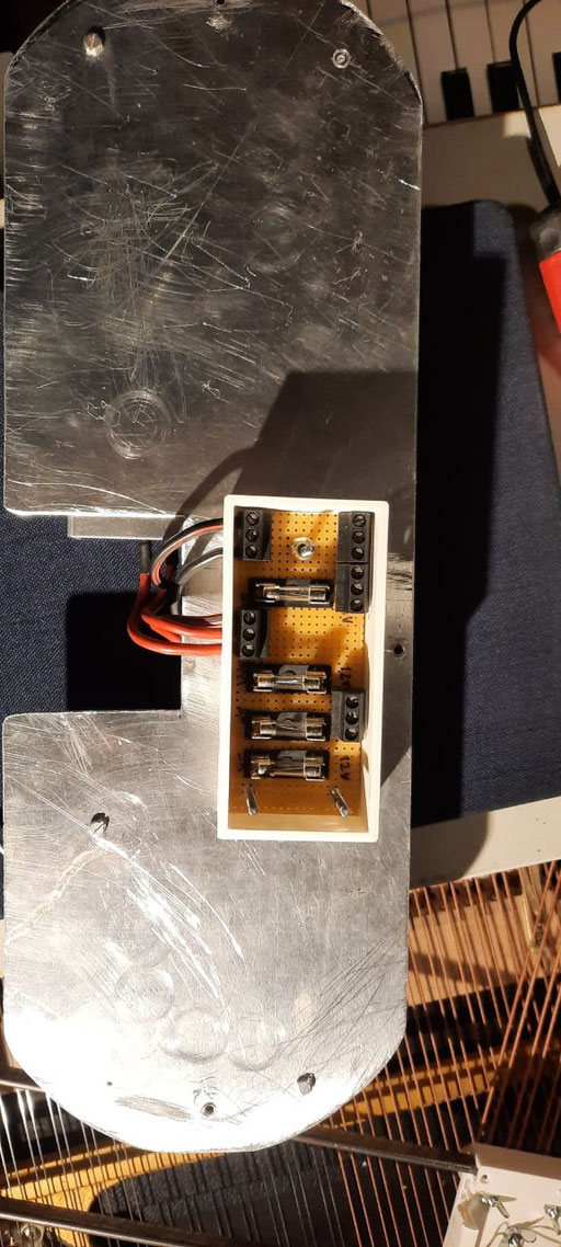 DC distributor / fuses box open inside aluminium 2nd main box design 