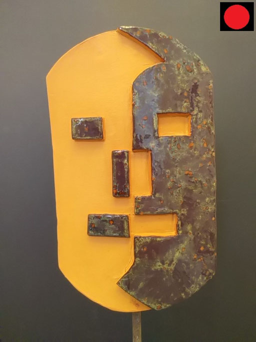 Franz... "Vier ungleiche Brüder II" Keramik aus rotem Ton, teilweise glasiert, 25 cm hoch