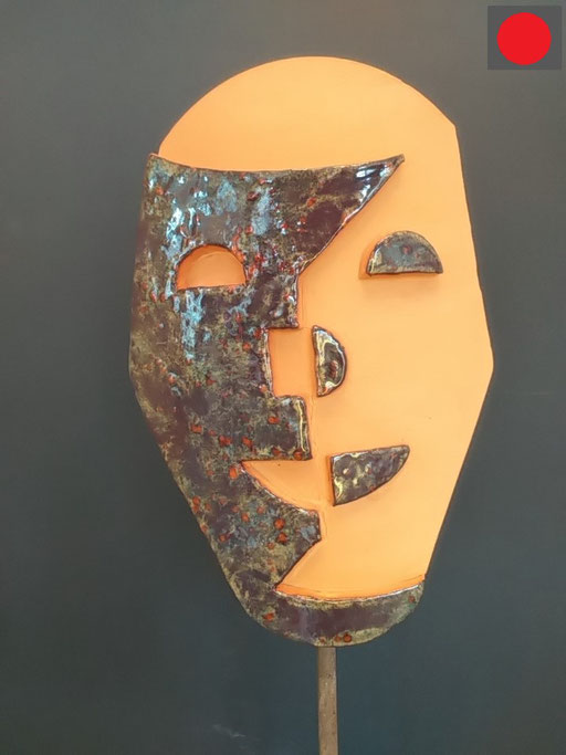 Hubert... "Vier ungleiche Brüder II" Keramik aus rotem Ton, teilweise glasiert, 25 cm hoch