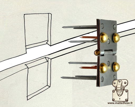 Heavy-duty CT-M steel trunk hinge with three-knuckle design.