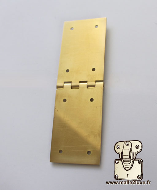 Large CT-L polished solid brass hinge with six-knuckle design.