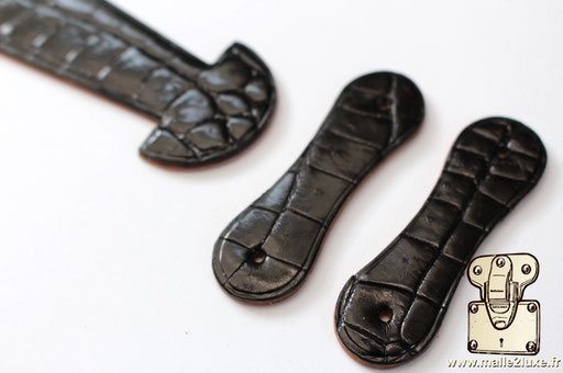 Poignée cuir intérieur de malle, couleur : Crocodile veritable (D) Edition limitée