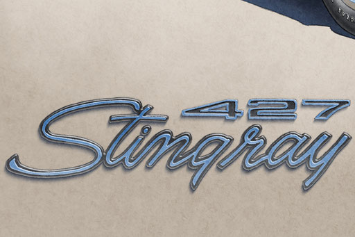 The Stingray lettering decorative fender emblem add authenticity to the drawing that will please owners of this car