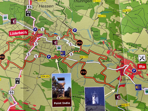 Wanderkarte Ringgau, Auszug vom Geonaturpark Frau-Holle-Land
