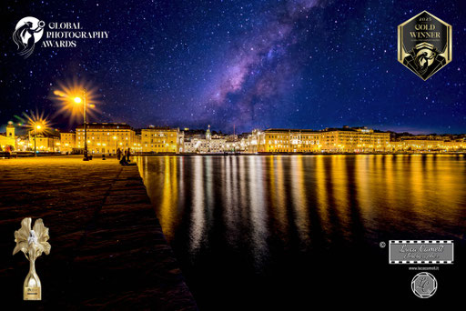Global Photography Awards 2025 ~ Gold Winner. Luci Di Trieste. Molo Audace - Piazza Unità d'Italia, Trieste. © Luca Cameli Photographer