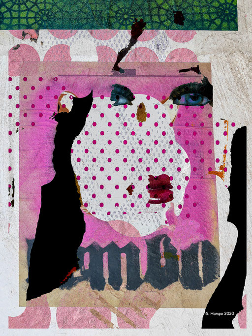The face with the pink dots