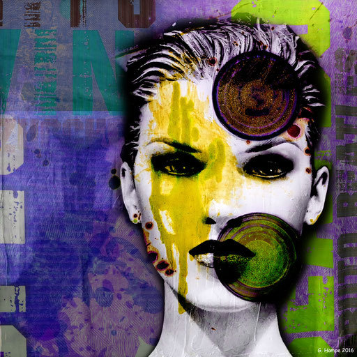 The woman with the yellow spot