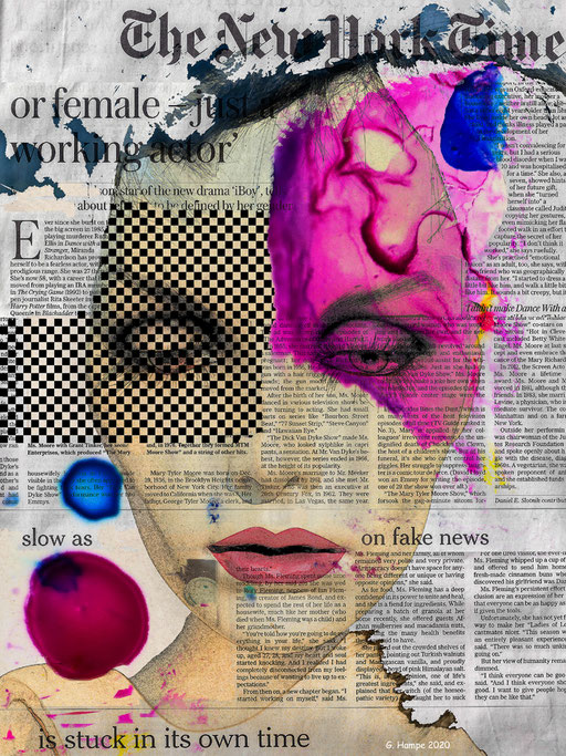 The face and the newspaper