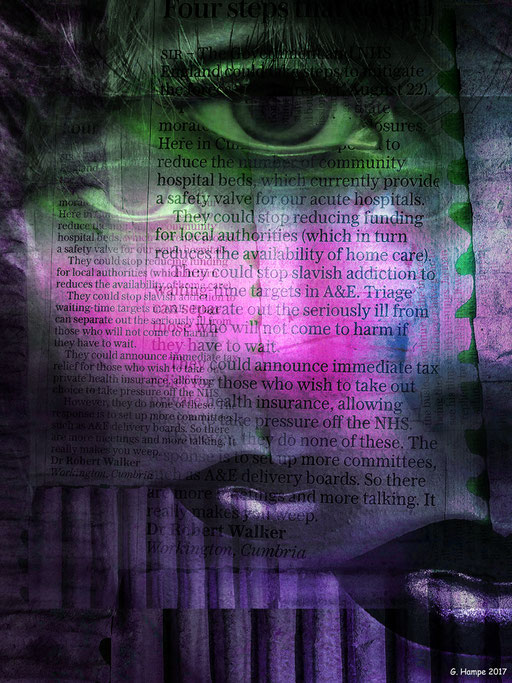 Green eyes and purple lips