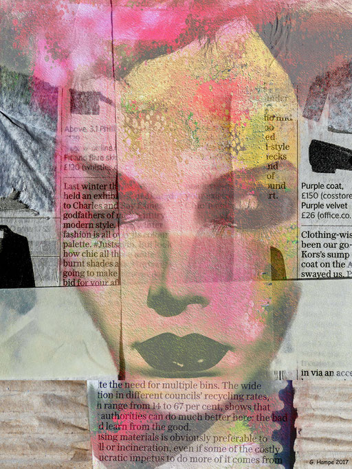 Between newspaper and mixed media