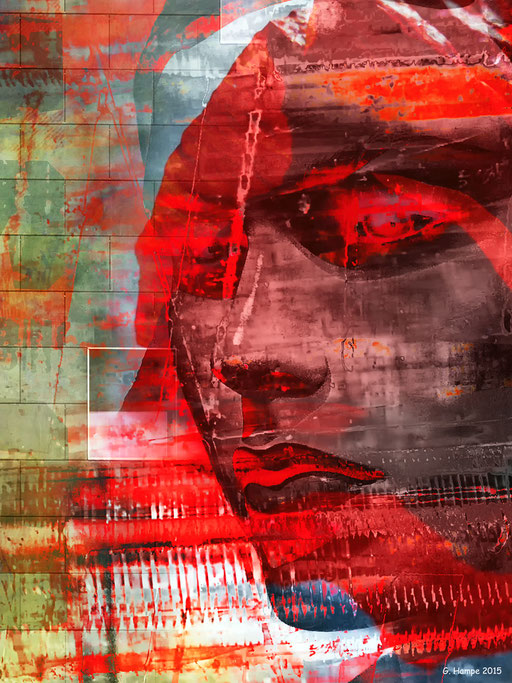 Red abstract girl