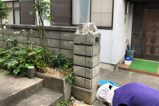 外構工事の様子（郡山市のお庭屋さん）