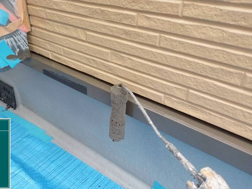 【施工写真】水切り金具の塗装(一般住宅の塗替えリフォーム)
