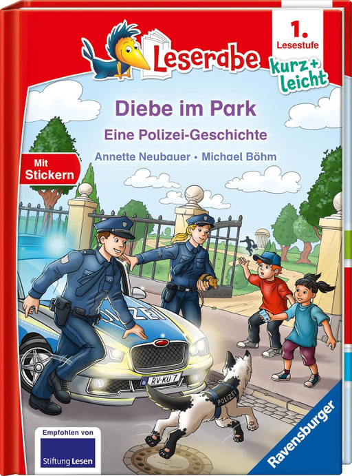 Leserabe 1. Lesestufe Kurz und leicht - Diebe im Park - von Annette Neubauer, erschienen 2026 im Ravensburger Verlag