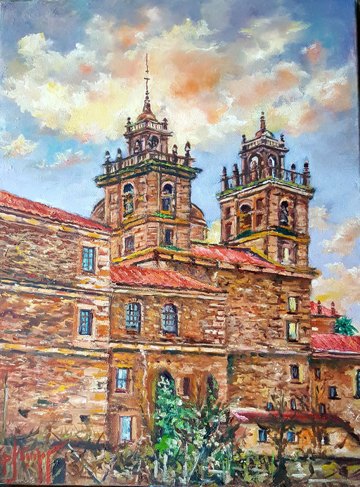 Parte del Convento "ESCOLAPIOS"-Monforte de Lemo-oleo sobre lienzo 3-D-Medidas-40x30-P.V.P:200-E