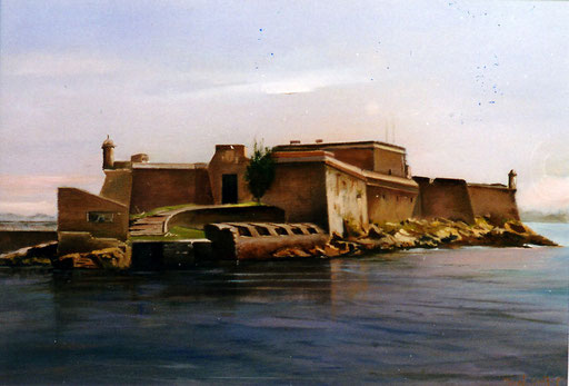 Castillo de San Anton-Coruña,óleo sobre tela,medidas:55x38,pvp-400-E