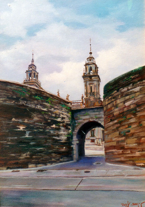 porta de Santiago-Lugo,óleo sobre lienzo,medidas:46x33,pvp:375-E