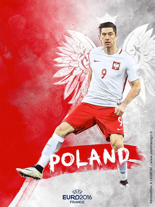 Pologne UEFA Euro 2016 - Affiche Football