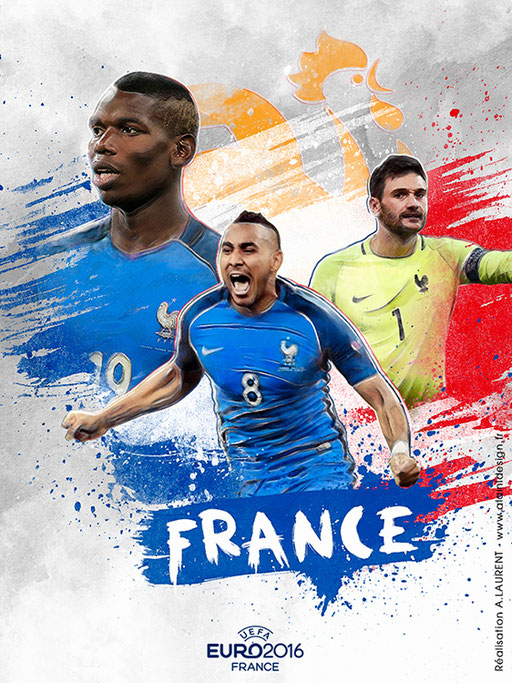 Equipe de France UEFA Euro 2016 - Affiche Football